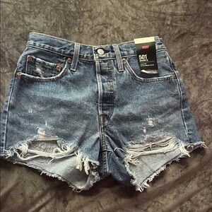 Levi's Distressed Blue Jean Shorts